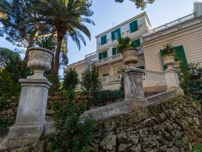 Si nota inoltre come l�intero edificio sia costruito su una piccola altura, che ne accentua ulteriormente l�altezza. �Collinetta� che � stata spianata sul fianco con la costruzione di due scale circolari adornate di pregiati vasi...